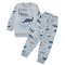 Пижама для мальчика Модель 349-663 Серый+синий Динозавр размер 56 (рост 80 см - 86 см)