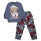 Пижама для мальчика Модель 349-033 Серый Мишка + Красные штаны размер 56 (рост 80-86 см)