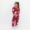 Піжама для дівчинки махра 329-573 Бордо Сердечки розмір 68 (зріст 116 см - 122 см)