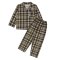 Пижама детская начес 370-033 Коричневый Клетка рост  80 см - 86 см