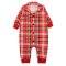 Ромпер детский начес 7241-033 Красный Клетка рост 68 см