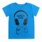 Футболка детская стрейч-кулир 2255-452 Электрик Наушники размер 56 (рост 92 см - 98 см)