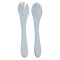 Набор силиконовый ложка и вилка 966 Цвет Серо-голубой