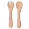 Набор силиконовый ложка и вилка 966 Цвет Бежевый