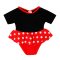 Купальник для девочки ВН925 Черный с красным Горошек возвраст 1 год