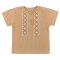Футболка детская интерлок вафелька 2348-812 Бежевый Ромбик рост  74 см