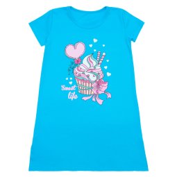 Ночная сорочка для девочки Модель 356-072 Бирюзовая кекс