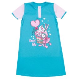 Ночная сорочка для девочки Модель 350-072 Бирюзовая кекс