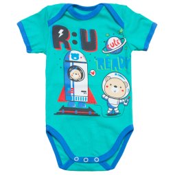 М'ятний боді для хлопчика Модель 6113-022 Космо ведведики 