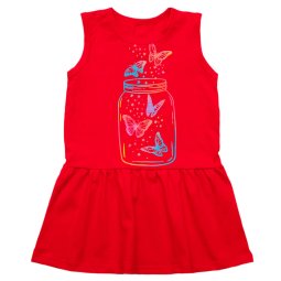 Платье для девочки Модель 5171-452 Красный Бабочки