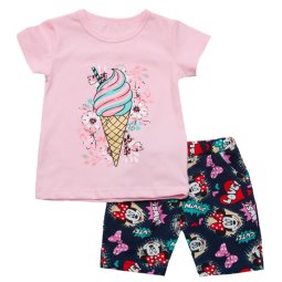 Комплект для девочки Модель 2259-453 Розовый "Мороженое" + микки