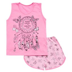 Пижама для девочки Модель 353-613 Розовая Ловец снов
