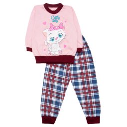 Пижама для девочки Модель 349-023 Пыльная роза Кошечка