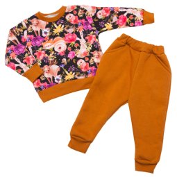 Костюм для дівчинки Модель 4276-353 Рожевий + коричневі штани 