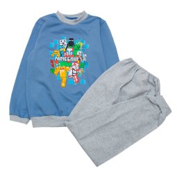 Пижама для мальчика Модель 349-042 Серо-голубой Майнкрафт