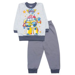 Пижама для мальчика Модель 349-082 Серая Поли Робокар