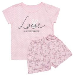Пижама для девочки Модель 364-613 Светло-розовый зайка