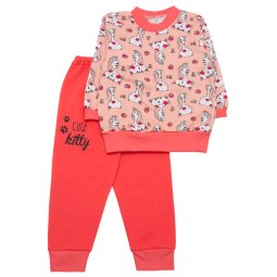 Пижама для девочки Модель 367-033 Персиковый Котики