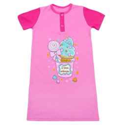 Ночная сорочка для девочки Модель 350-082 Розовый мороженко