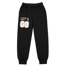 Брюки спортивные детские Джогеры двухнитка 4258-362 Чёрный Let`s Go