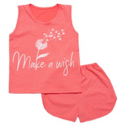 Пижама для девочки Модель 353-613 Персиковый Make a wish