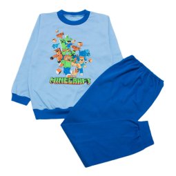 Пижама для мальчика Модель 349-042 Голубой+тёмно-синий Minecraft