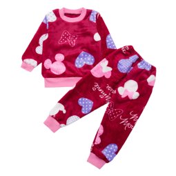 Піжама для дівчинки махра 329-573 Бордо Сердечки