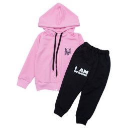 Спортивный костюм для девочки Модель 4286-362 Розовый+черные штаны