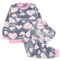 Пижама для девочки Модель 329-573 Серый Сердца