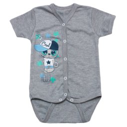 Боди для мальчика Модель 6140-082 Серый Кот