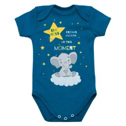 Боди для мальчика Модель 6113-082 Темно-бирюзовый Слоник