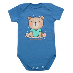 Боді для хлопчика Модель 6113-022 Сіро-блакитний Ведмедик