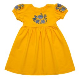 Платье с вышивкой для девочки Модель 5237-452 Желтый Розы