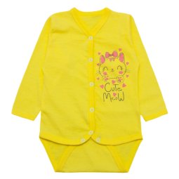 Боді для дівчинки Модель 6139-022 Жовтий Киця 