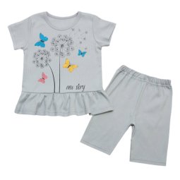 Комплект для девочки Модель 2292-792 Серый Бабочки