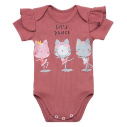 Боди для девочки Модель 6256-792 Терракотовый Котики