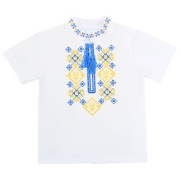 Вышиванка для мальчика стрейч-кулир 2322-451 Желтый Тризуб