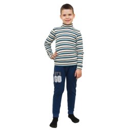 Штани спортивні дитячі Джогери двонитка 4258-362 Індиго LET'S GO 