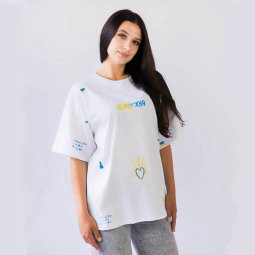 Футболка oversize женская Модель Г-1284Н-022 Белый Незалежна