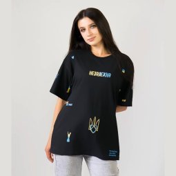Футболка oversize жіноча Модель Г-1284Н-022 Чорний Незалежна 
