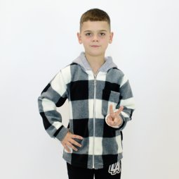 Рубашка на молнии для мальчика флис 4302-524 Черный