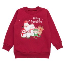 Джемпер дитячий трьохнитка начіс 4234-352 Червоний Merry Christmas