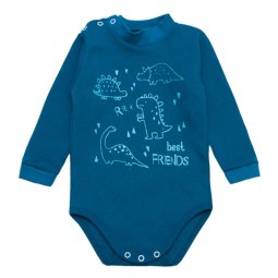 Боді-гольф для хлопчика начіс 6237-042 Темно-бірюзовий Динозаври 