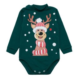 Боди детский начес 6237-042 Зеленый Олень