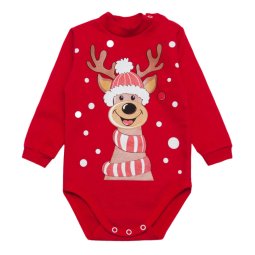 Боди детский начес 6237-042 Красный Олень уценка (пятно)
