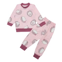 Піжама для дівчинки інтерлок 329-073 Рожевий Їжачки 