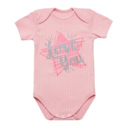 Боди для девочки интерлок 6113-792 Пудра Звезда