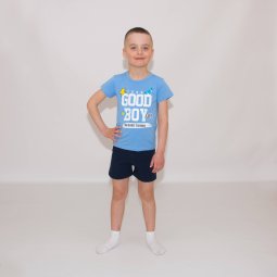 Футболка для мальчика стрейч-кулир 2255-452 Голубой Good boy уценка (брак покраски)