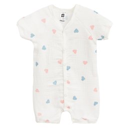 Песочник для девочки муслин Б-110472 Молочный Сердечки