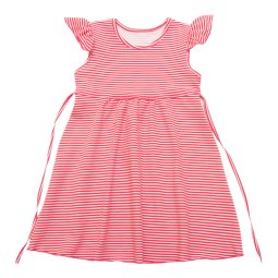 Сарафан для дівчинки стрейч-кулір 5235-453 Коралловий Полоска уцінка (брак полотна)